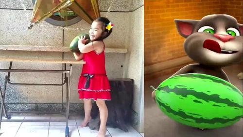 汤姆猫吃瓜图,趣味横生的悠闲时光